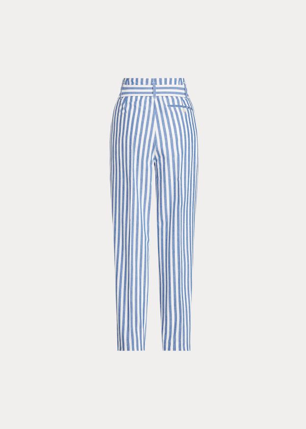 Calças Polo Ralph Lauren Striped Straight-Leg Mulher 48736-BDOE